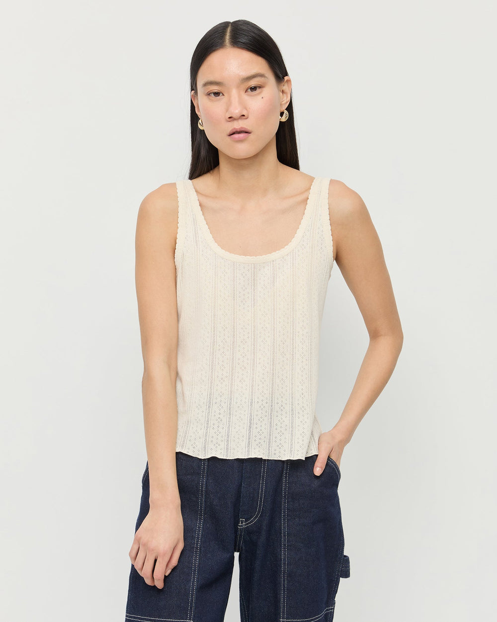 Loeffler Randall / Rylee Pointelle Tank Top