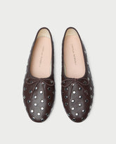Loeffler Randall / Landon Espresso/Silver Leather Ballet Flat