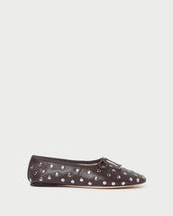 Loeffler Randall / Landon Espresso/Silver Leather Ballet Flat