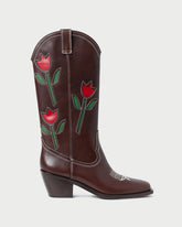 Loeffler Randall / Wilder Espresso Leather Tulip Boot