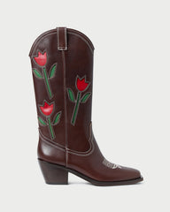 Loeffler Randall / Wilder Espresso Leather Tulip Boot