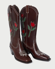 Loeffler Randall / Wilder Espresso Leather Tulip Boot