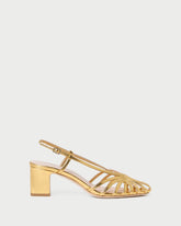 Loeffler Randall / Priscilla Gold Lattice Heeled Sandal