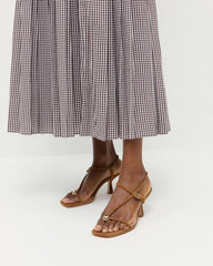 Loeffler Randall / Triana Cacao Suede Mid-Heel Sandal