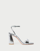 Loeffler Randall / Malia Silver Snake Embossed Sandal