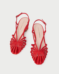 Loeffler Randall / Priscilla Red Moiré Heeled Sandal