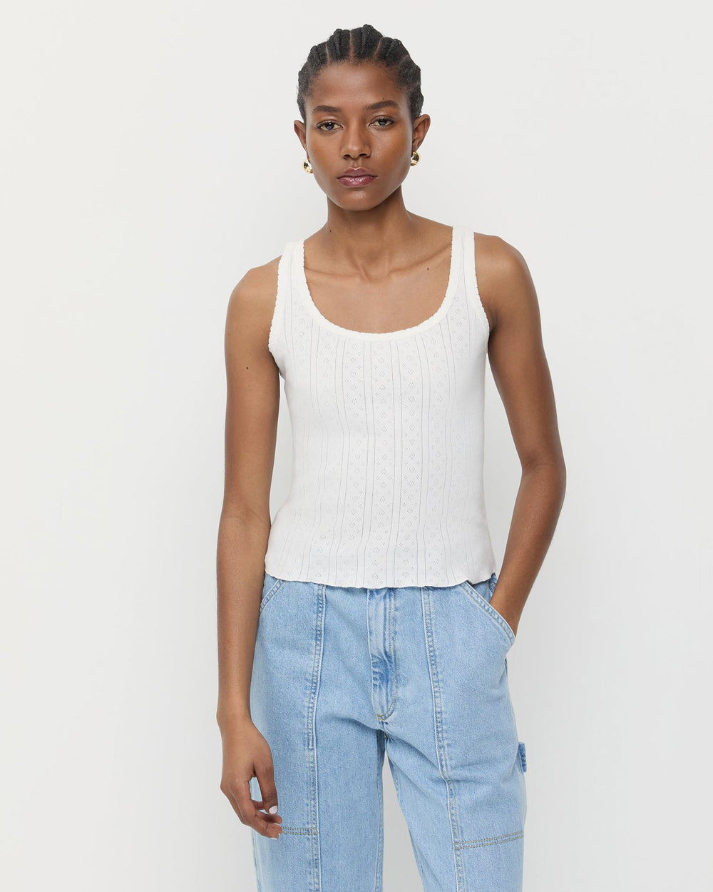 Loeffler Randall / Rylee Pointelle Tank Top