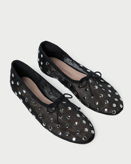 Loeffler Randall / Landon Black/Silver Mesh Ballet Flat