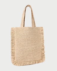 Loeffler Randall / Justine Natural Crochet Ruffle Tote