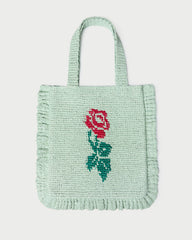 Loeffler Randall / Justine Mint Crochet Ruffle Tote