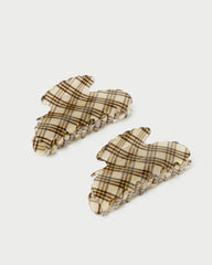 Loeffler Randall / Yuri Butter Plaid Hair Clip Set