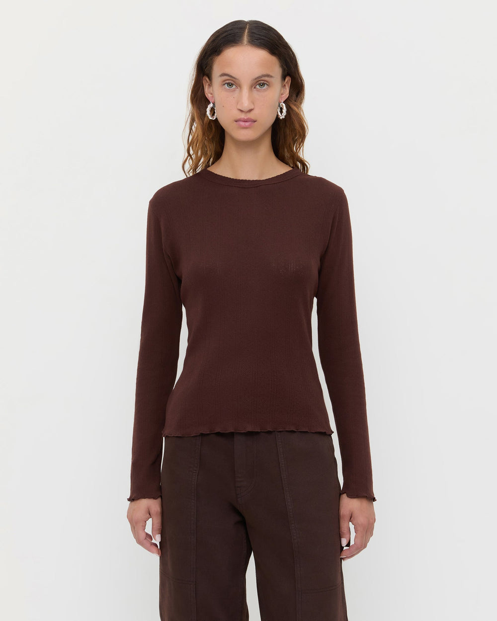 Loeffler Randall / Lolo Pointelle Long-Sleeve Tee
