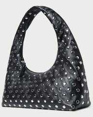 Loeffler Randall / Mercer Black/Silver Leather Shoulder Bag