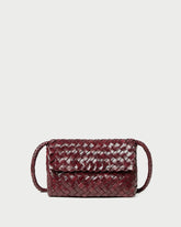 Loeffler Randall / Vinnie Maroon Woven Leather Crossbody