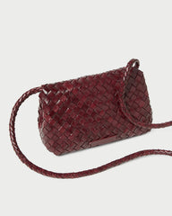 Loeffler Randall / Vinnie Maroon Woven Leather Crossbody