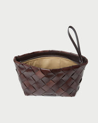 Loeffler Randall / Melina Chocolate Woven Leather Clutch