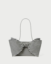 Loeffler Randall / Valerie Black/White Gingham Bow Bag