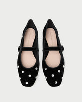 Loeffler Randall / Ginger Black/Crystal Velvet Mary Jane