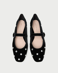Loeffler Randall / Ginger Black/Crystal Velvet Mary Jane