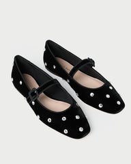 Loeffler Randall / Ginger Black/Crystal Velvet Mary Jane