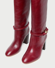 Loeffler Randall / Goldy Wine/Gold Leather Tall Boot