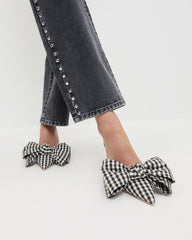 Loeffler Randall / Margot Black/White Gingham Bow Mule