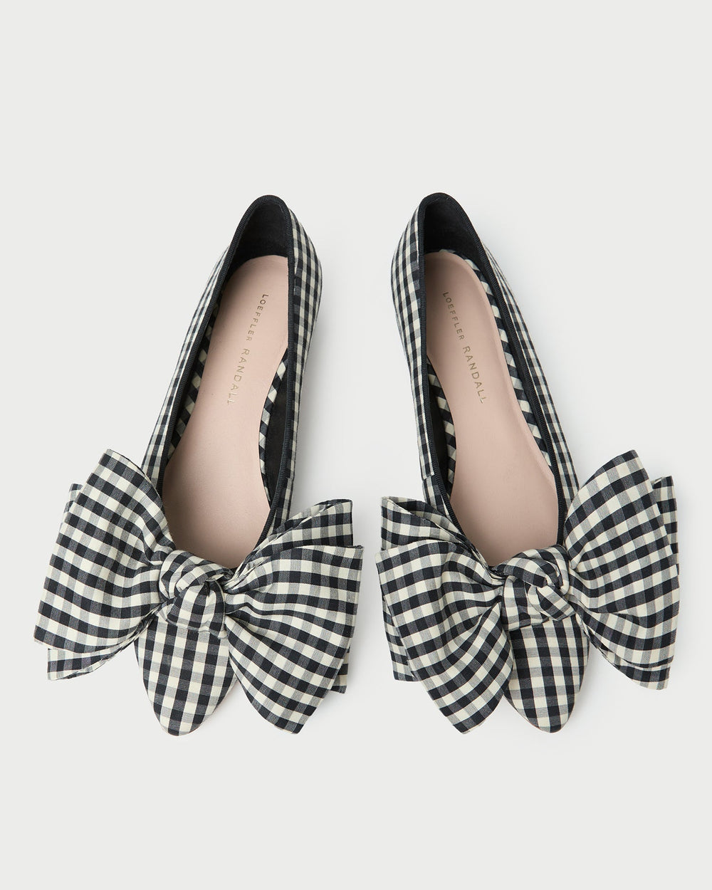 Loeffler Randall / Noa Black/White Gingham Bow Flat