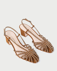 Loeffler Randall / Priscilla Cacao/Silver Suede Heeled Sandal