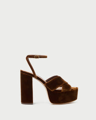 Loeffler Randall / Loretta Brown Velvet Platform Sandal