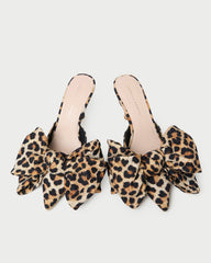 Loeffler Randall / Margot Leopard Jersey Bow Mule