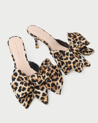 Loeffler Randall / Margot Leopard Jersey Bow Mule