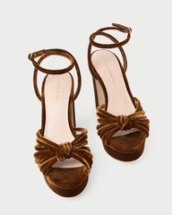 Loeffler Randall / Rivka Brown Velvet Platform Sandal