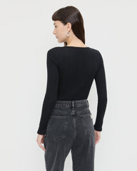 Loeffler Randall / Kaya Pointelle Long-Sleeve Bodysuit