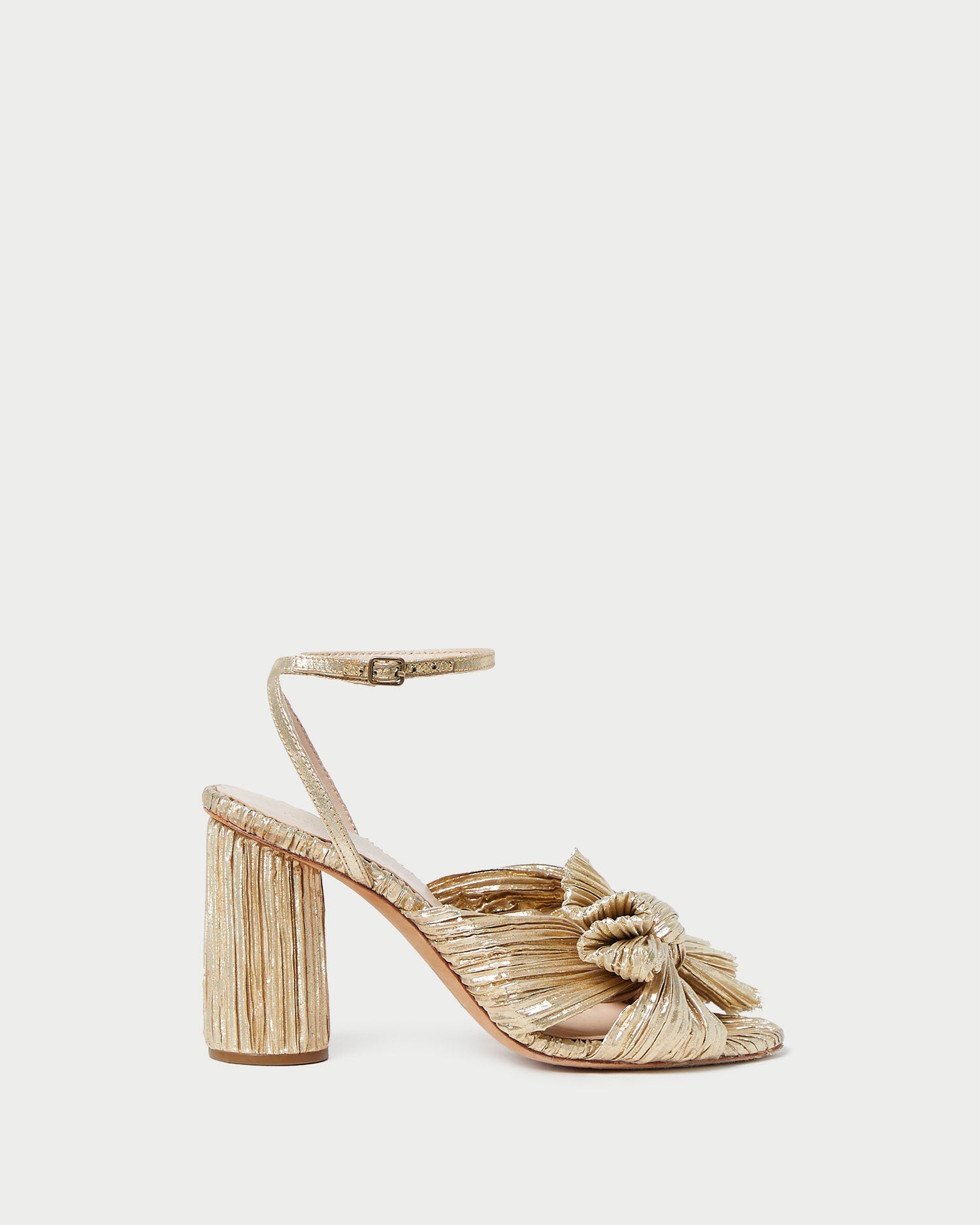 Loeffler Randall / Camellia Gold Pleated Bow Heel