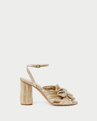 Loeffler Randall / Camellia Gold Pleated Bow Heel