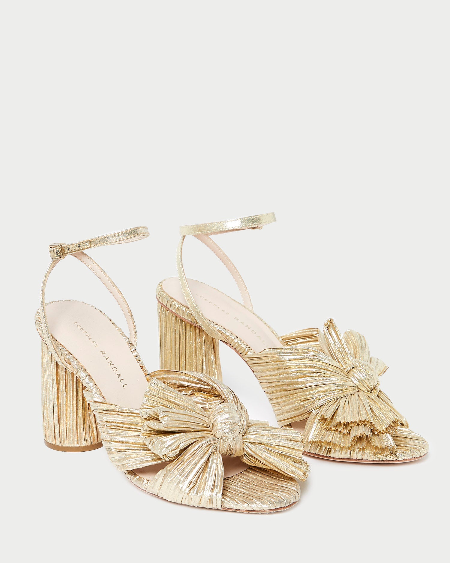 Loeffler Randall / Camellia Gold Pleated Bow Heel