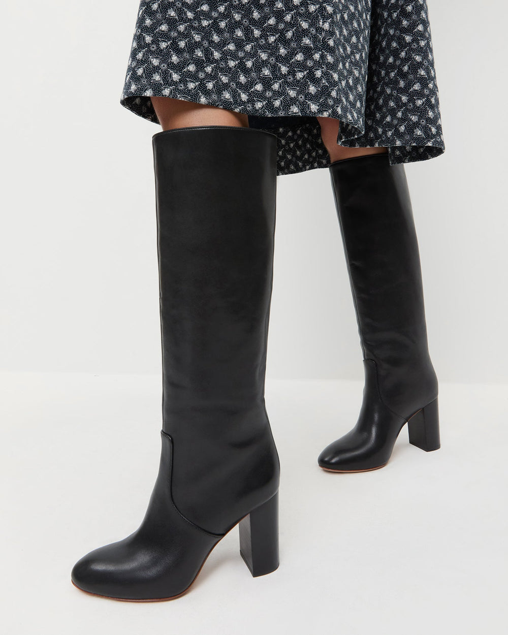 Loeffler Randall / Goldy Black Leather Tall Boot