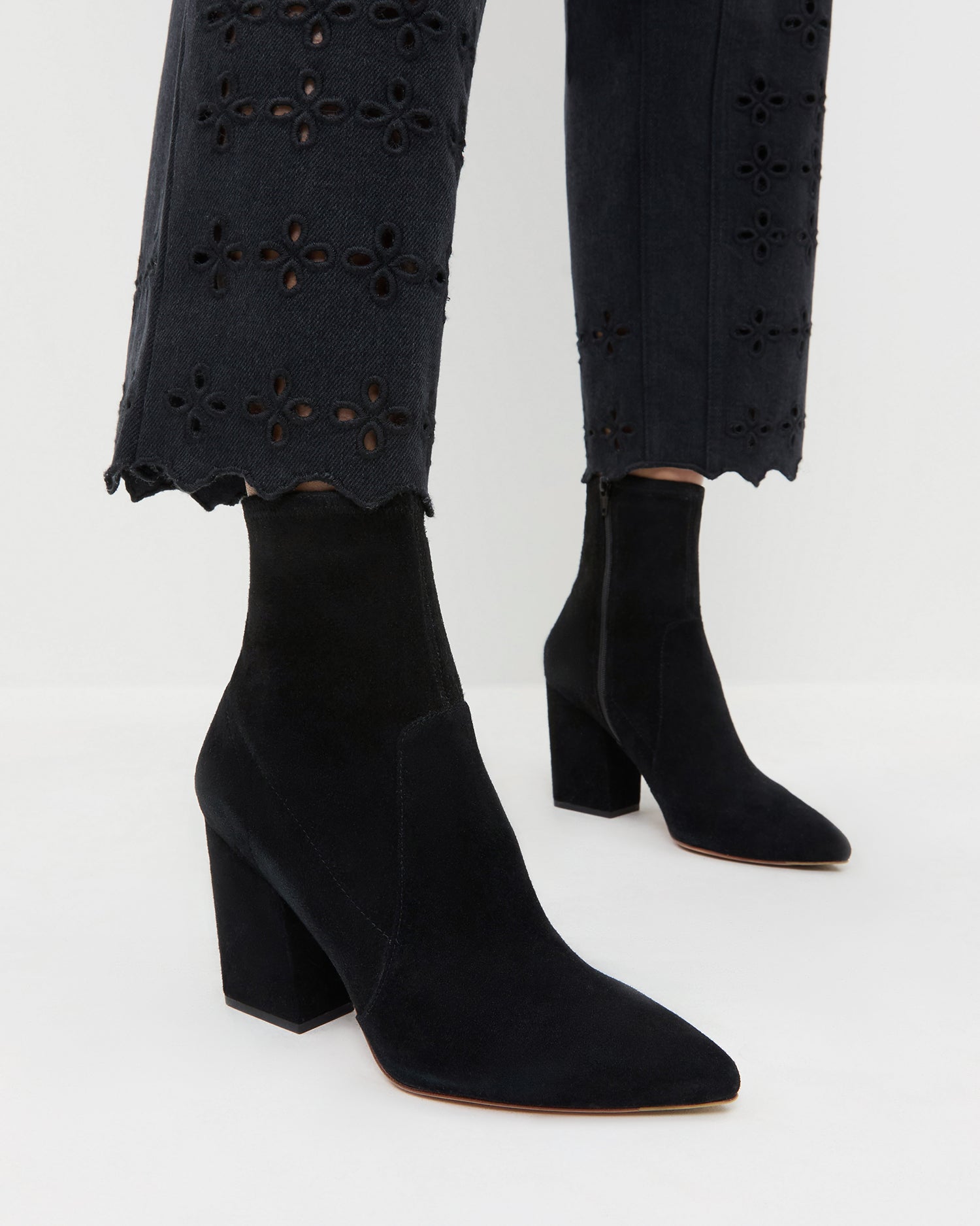 Loeffler Randall / Isla Black Suede Ankle Bootie