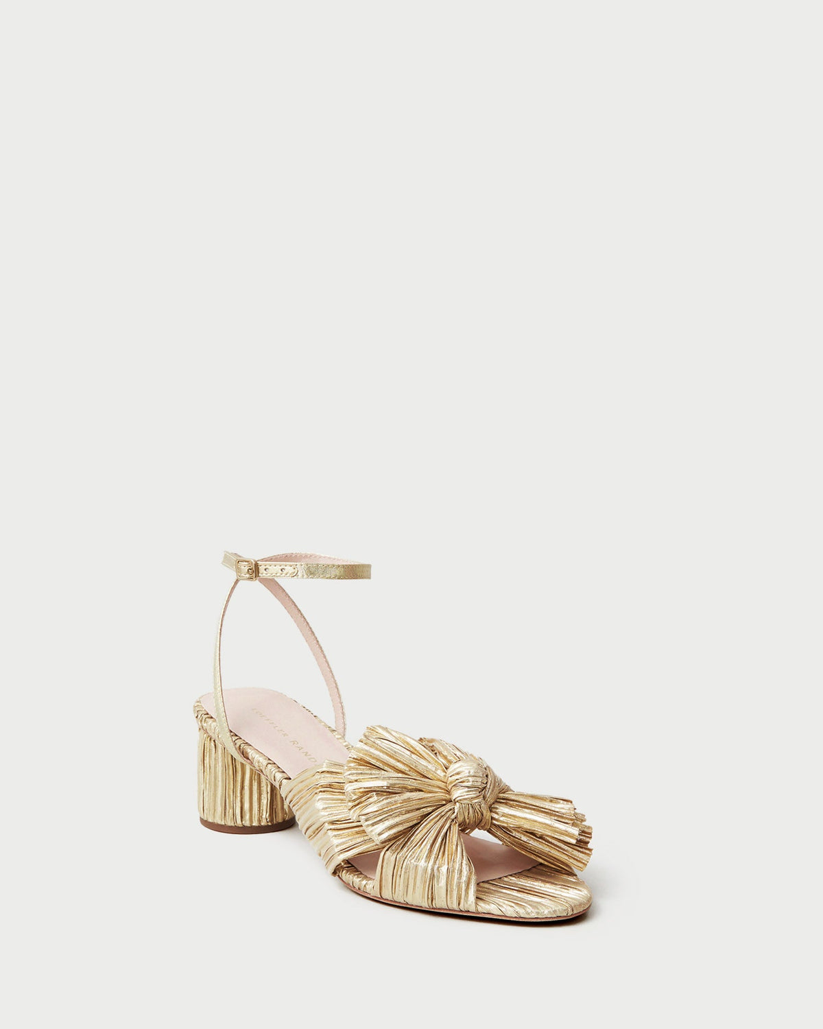 Loeffler Randall / Dahlia Gold Pleated Bow Heel