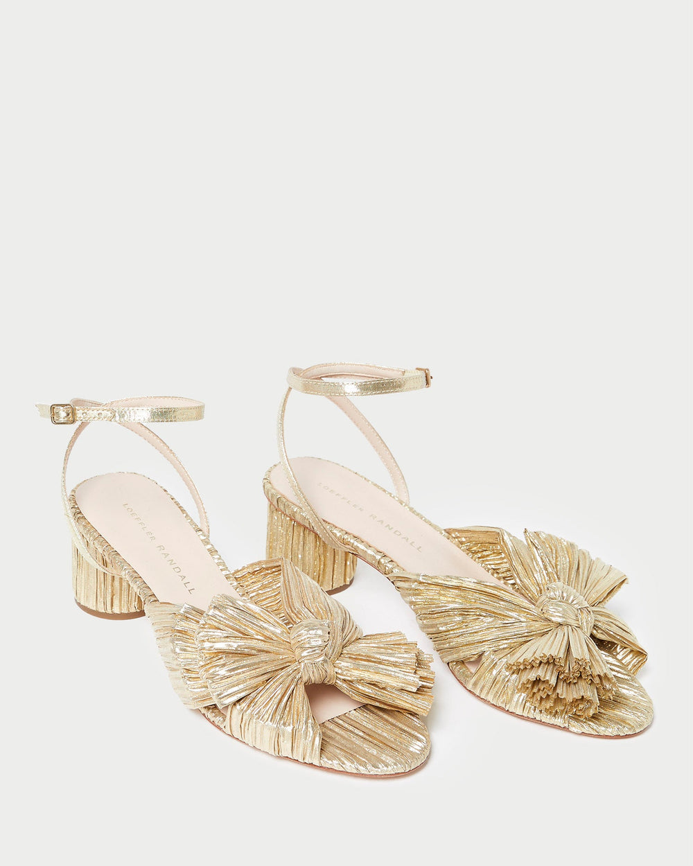 Loeffler Randall / Dahlia Gold Pleated Bow Heel