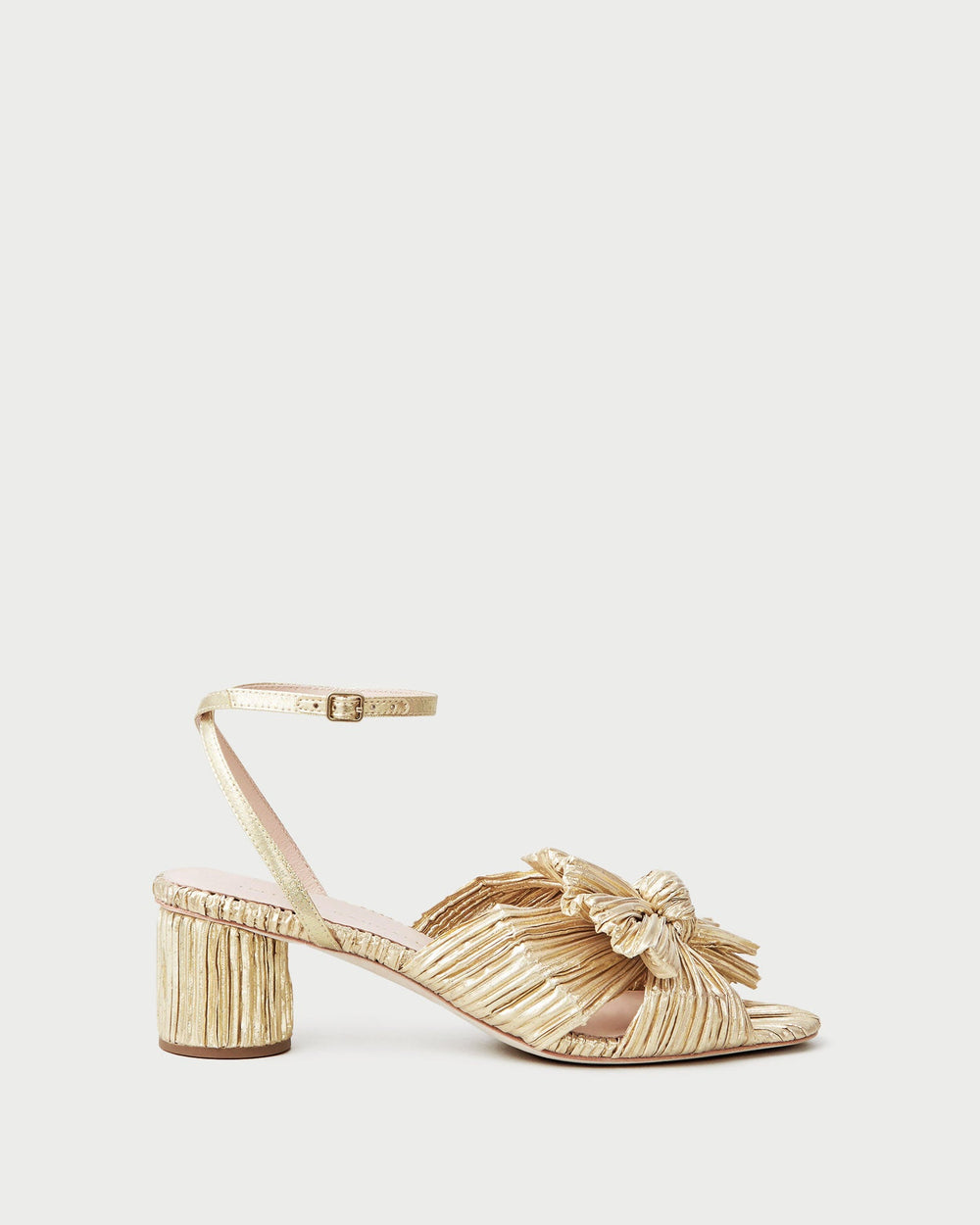 Loeffler Randall / Dahlia Gold Pleated Bow Heel