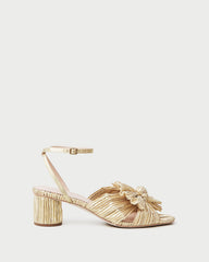 Loeffler Randall / Dahlia Gold Pleated Bow Heel