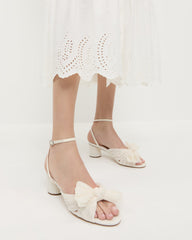 Loeffler Randall / Dahlia Pearl Pleated Bow Heel