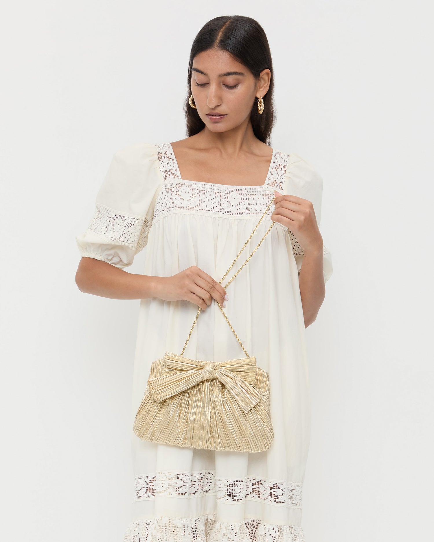Loeffler Randall / Rayne Gold Bow Clutch