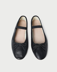 Loeffler Randall / Leonie Black Leather Ballet Flat