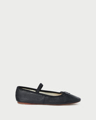 Loeffler Randall / Leonie Black Leather Ballet Flat