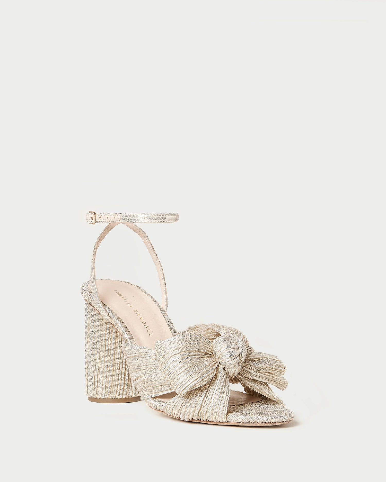 Loeffler Randall / Camellia Platinum Pleated Bow Heel