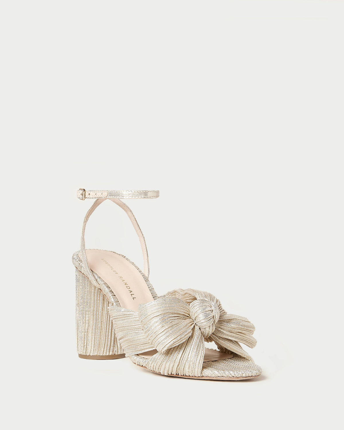 Loeffler Randall / Camellia Platinum Pleated Bow Heel