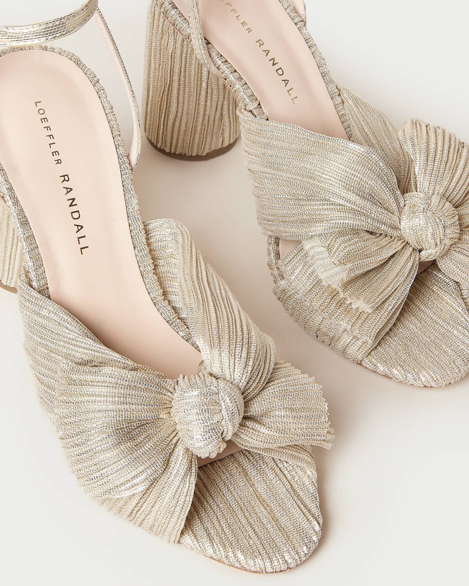 Loeffler Randall / Camellia Platinum Pleated Bow Heel