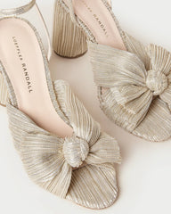 Loeffler Randall / Camellia Platinum Pleated Bow Heel